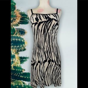 Veve Dresses Cream & Black Mesh Zebra Print Mini Dress Small // Medium